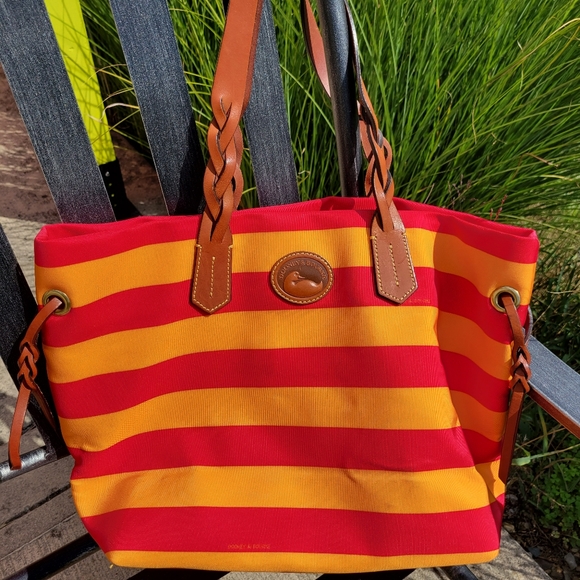 Dooney & Bourke Handbags - Dooney & Bourke Nylon Shopper Tote ~ Bright Orange & Pink ~ VGUC ~ Pretty!